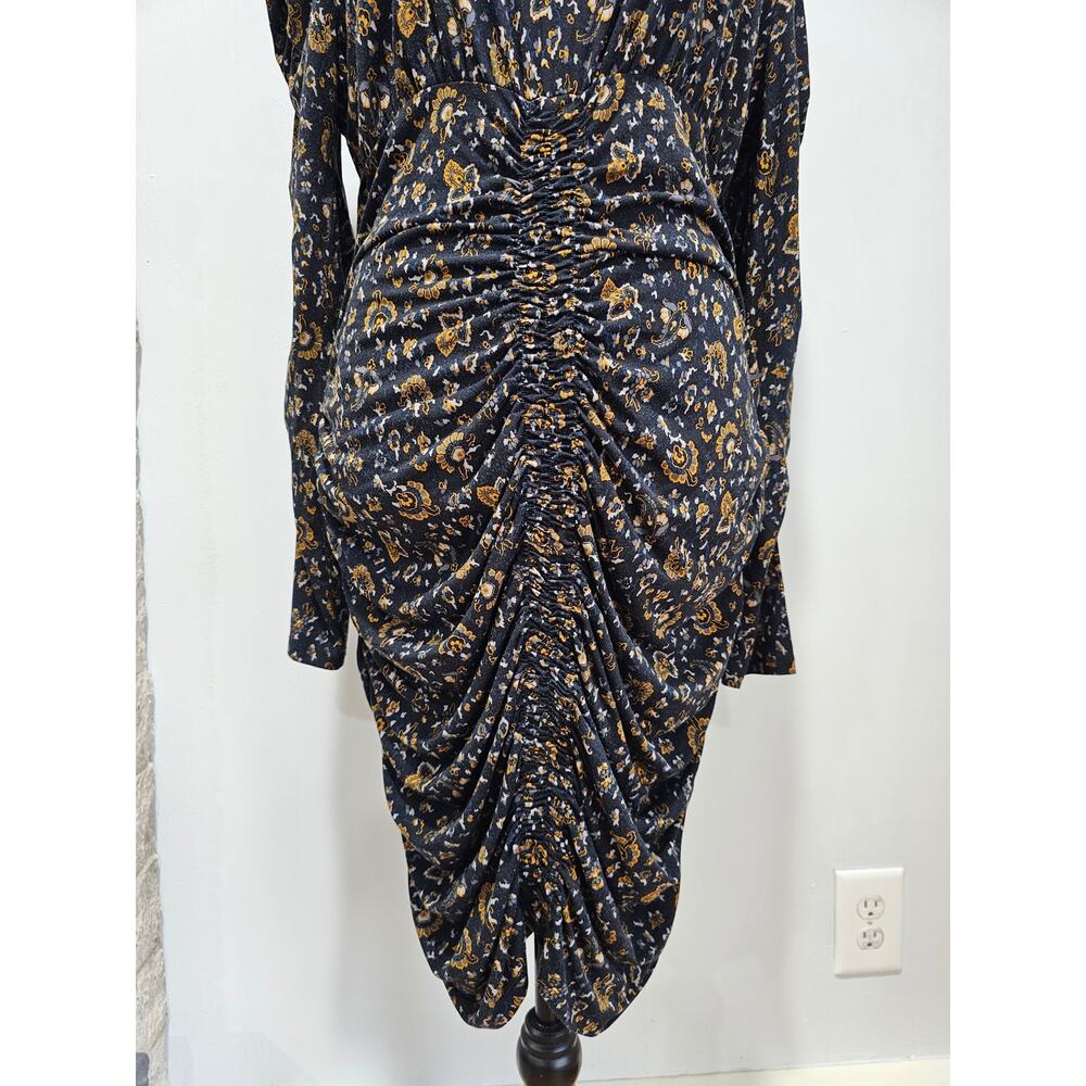 Veronica Beard Greta Dress, Ruched Bottom, Sexy,  Black -Multi Color Sz L - Picture 6 of 15